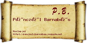Pánczél Barnabás névjegykártya