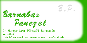 barnabas panczel business card